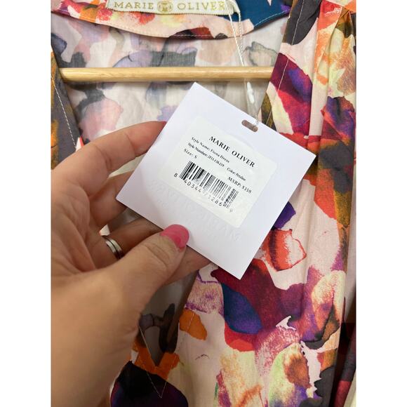 NWT Marie Oliver Fiona Ruffles Tiered Fit & Flare Mini Dress in Petaline - Picture 6 of 9